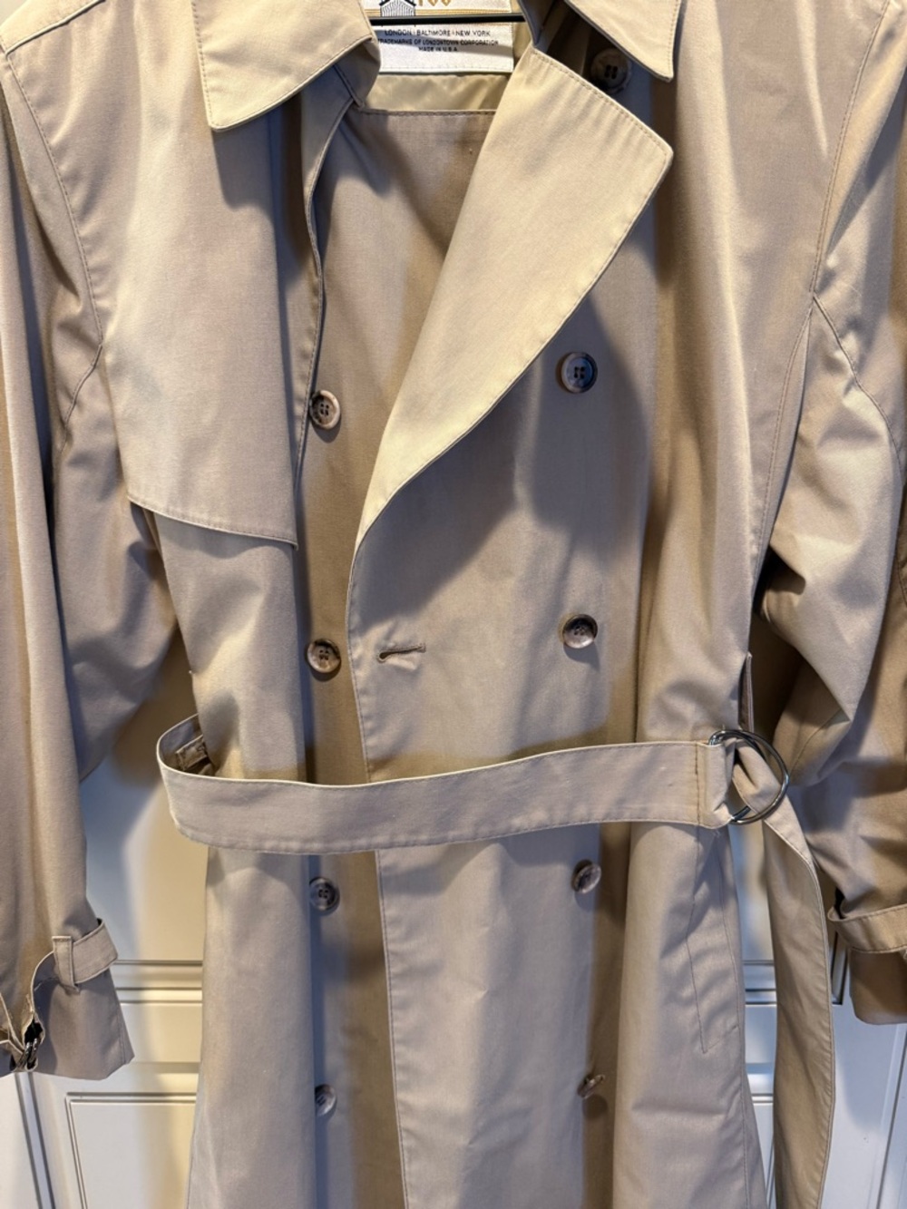London Fog Beige Trench Coat - Wamsutta Exclusive - Picture 2 of 12